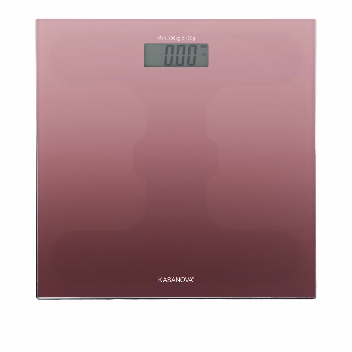 Bilancia pesapersone digitale Kasanova in vetro rosa con display digitale, portata massima 180 kg – 2