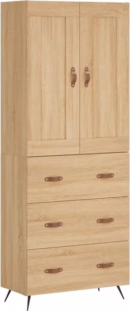 Credenza | Madia | Buffet da pranzo | Armadio da pranzo Rovere Sonoma 69,5x34x180 cm in Legno Multistrato