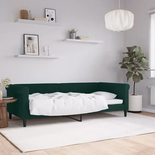 Letto da giorno verde vidaXL con struttura imbottita e design moderno
