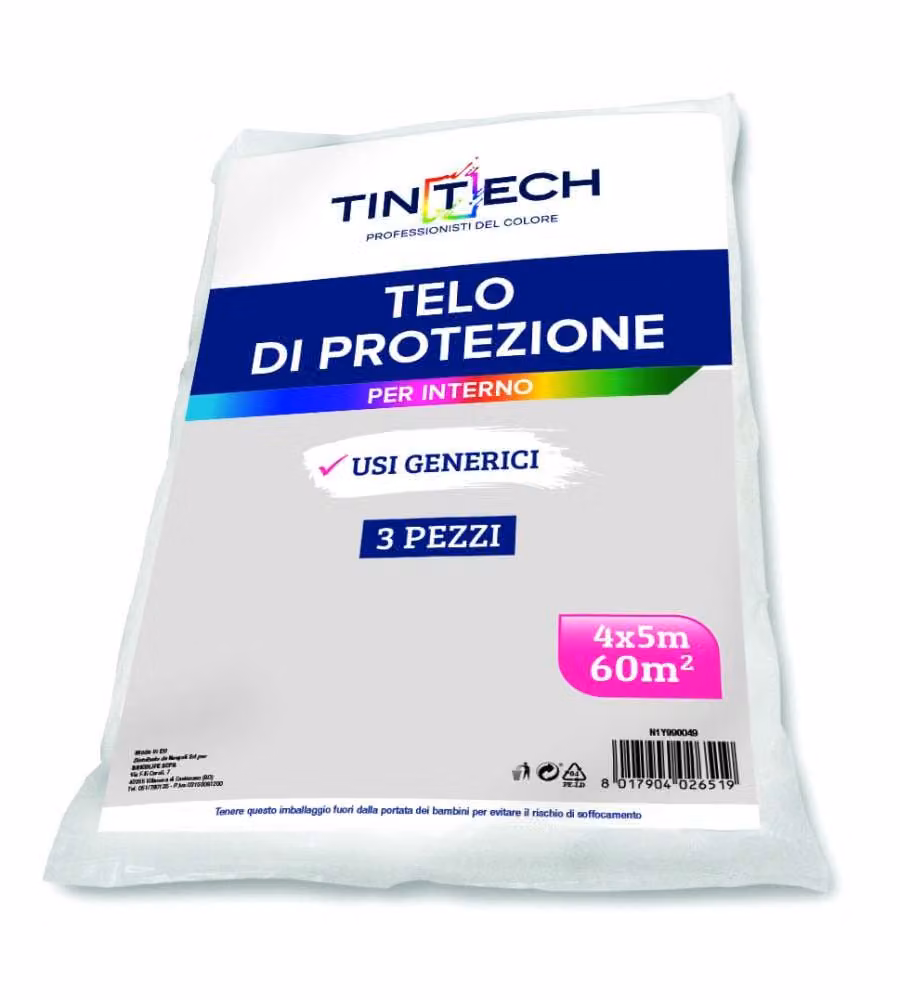 Set di 3 teli protettivi in pile Tintech trasparenti, 4x5 m