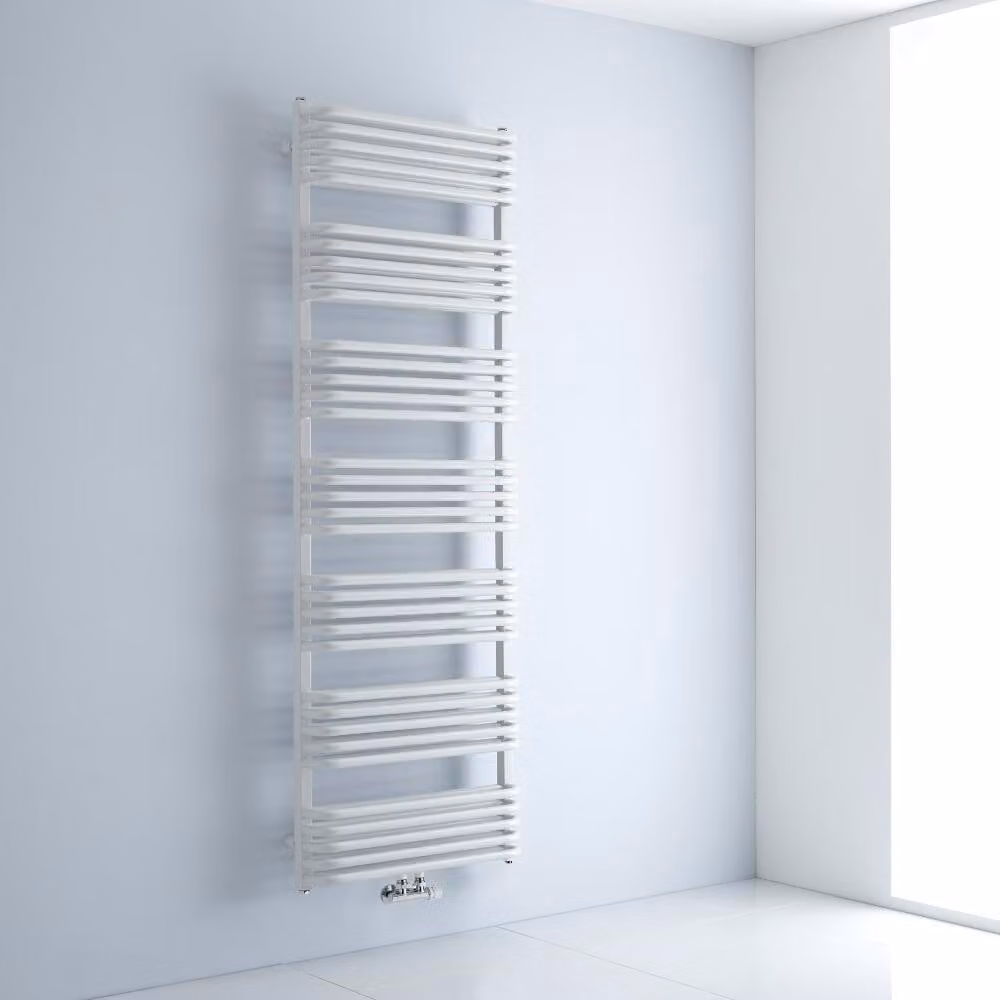 Scaldasalviette Curvo Attacco Centrale Bianco 1800x600mm 1595W - Arch