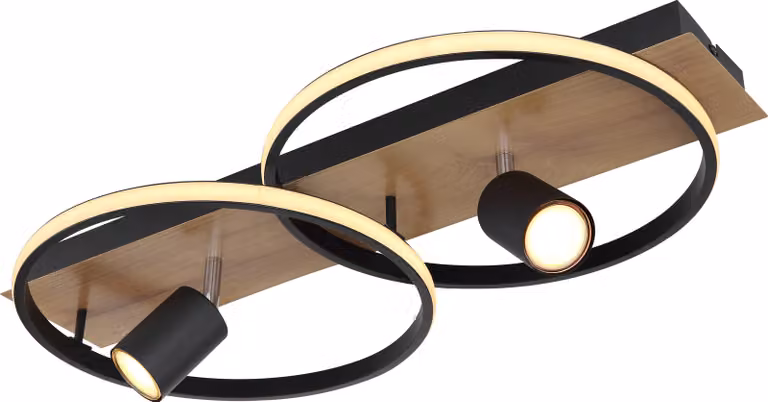 Globo Lighting plafoniera in metallo nero opaco, LED