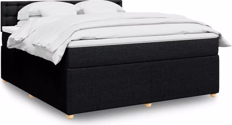 Maison Exclusive - Giroletto a Molle con Materasso Nero 180x200 cm in Tessuto