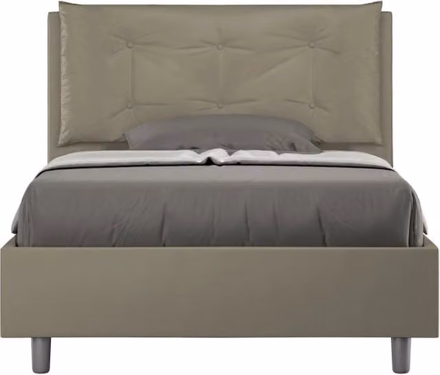Letto Annalisa Large 1 Piazza e Mezzo con Rete Imbottita in Similpelle Cappuccino L/P: 120 x 200 cm – 1