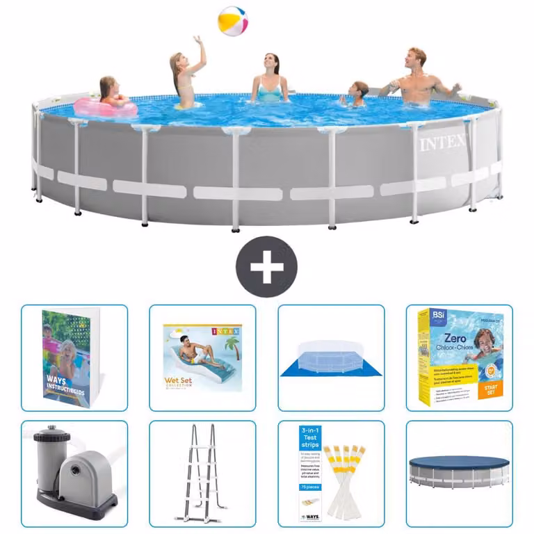 Struttura per piscina a forma di prisma - 549x122 cm - composta da 7 elementi - modello S639