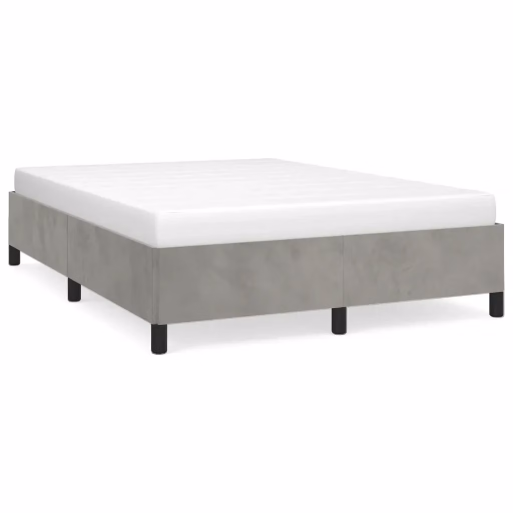 Struttura Letto Design Mania in Velluto Grigio Chiaro L/P/H: 203 x 140 x 143 cm – 2