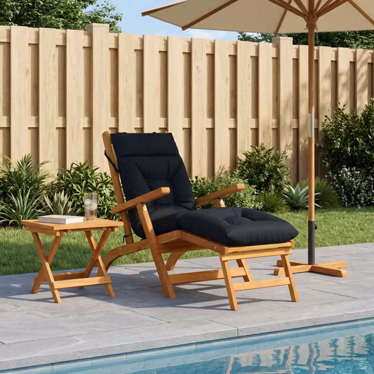 vidaXL Cuscino per Lettino VIANEN in Poliestere Blu o Nero con Rivestimento Lavabile e Resistente ai Raggi UV