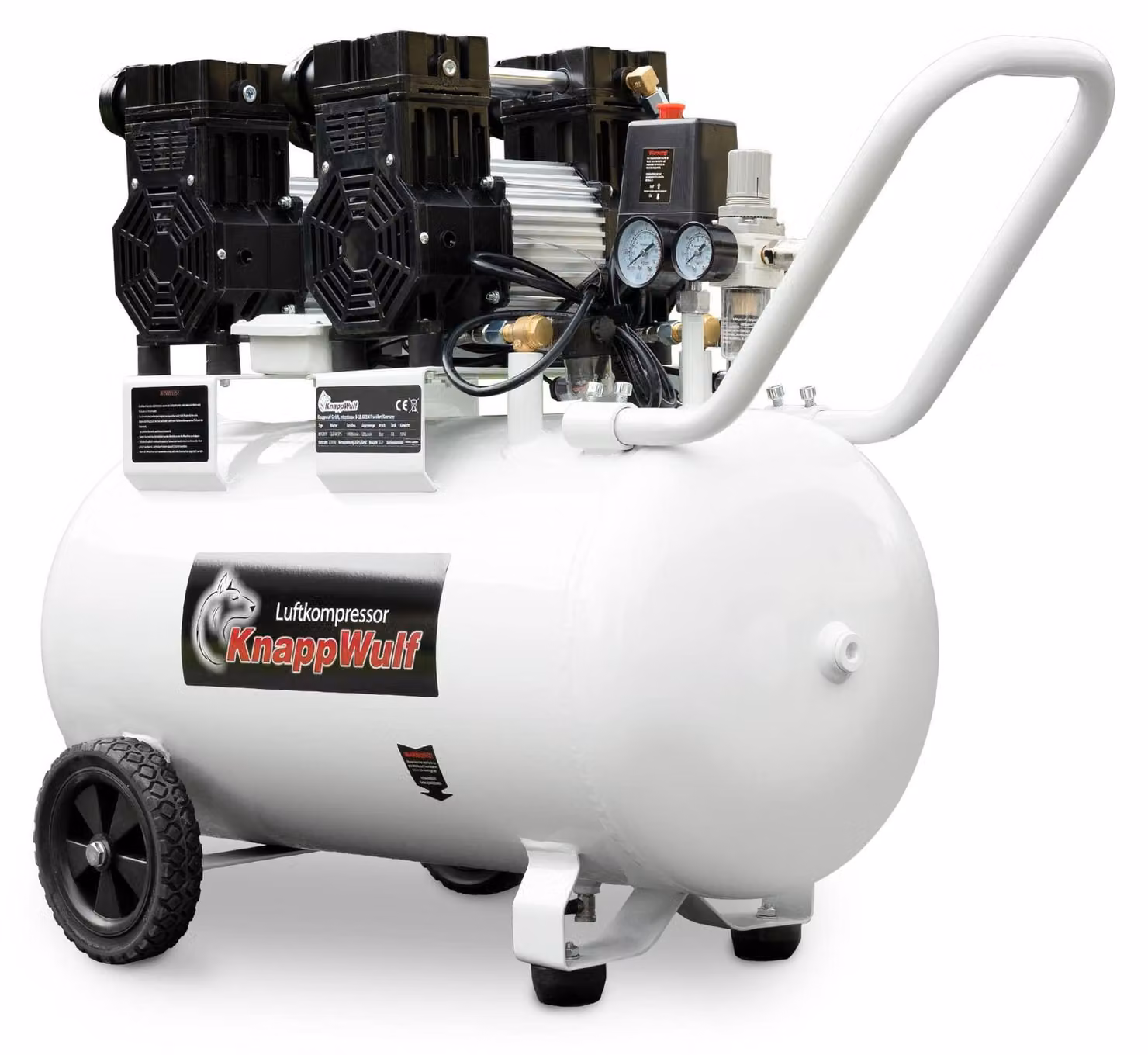 Compressore d'aria silenzioso - Serbatoio da 70 litri - Potenza 2200 W - Senza olio - Metallo