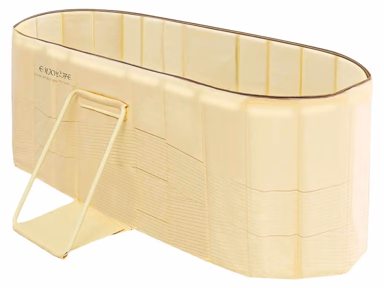 Vasca da bagno pieghevole e portatile - Vasca da bagno in PVC - Vasca per bagni freddi/caldi per adulti - 150×55×50 cm - fino a 100 kg - Gialla