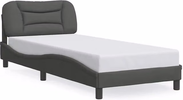 Letto singolo Hvar grigio con struttura imbottita e illuminazione integrata L 80 x P 200 cm – 1