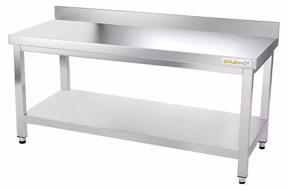 Tavolo da lavoro in acciaio inossidabile, base da 1500 x 500 mm, modello PREMIUM - GOLDINOX