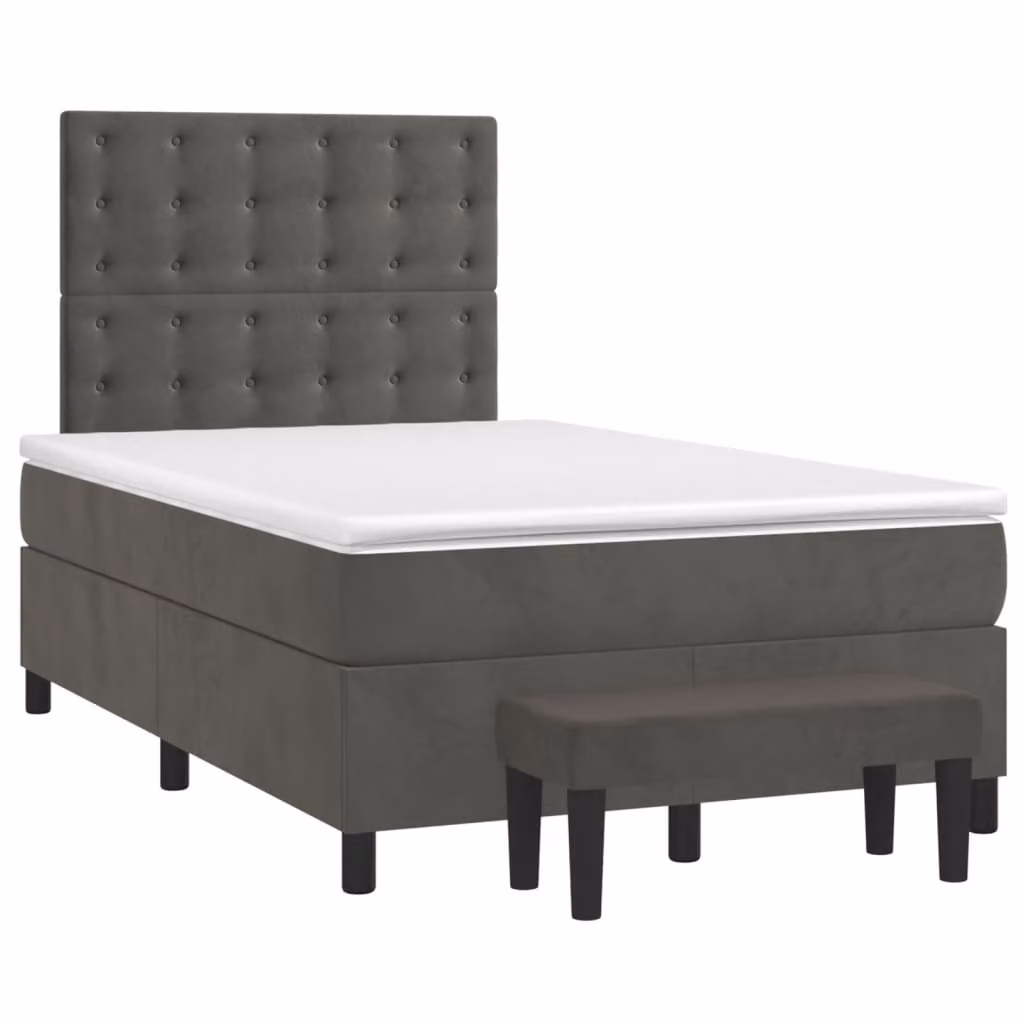 Maison Exclusive - Letto boxspring con materasso grigio scuro 120x190 cm velluto