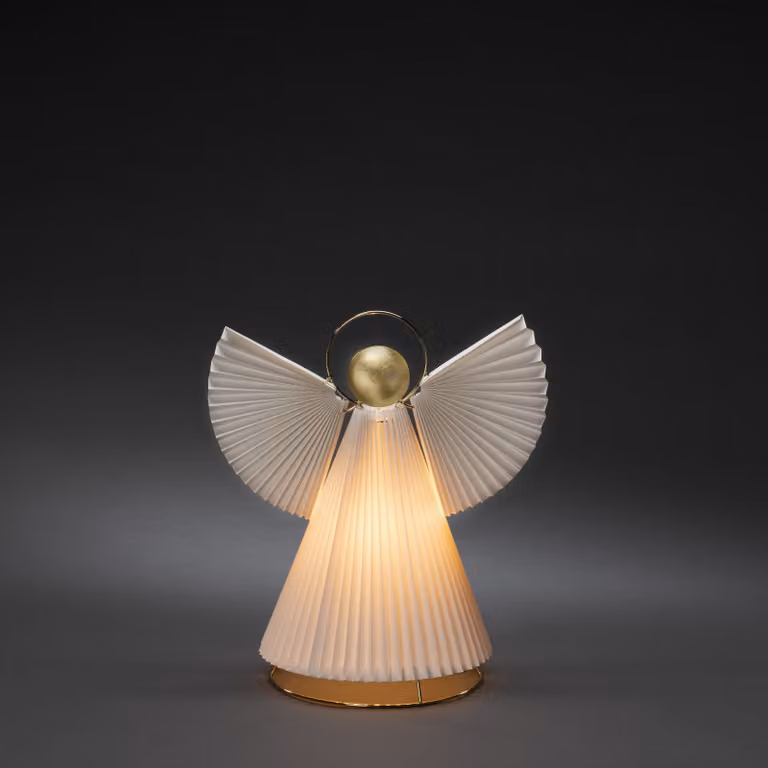 Angelo di carta Konstsmide, piccolo, incl. cavo di collegamento con interruttore on/off, senza lampadina, portalampada E14, 230V, interno, cavo bianco - 1800-202