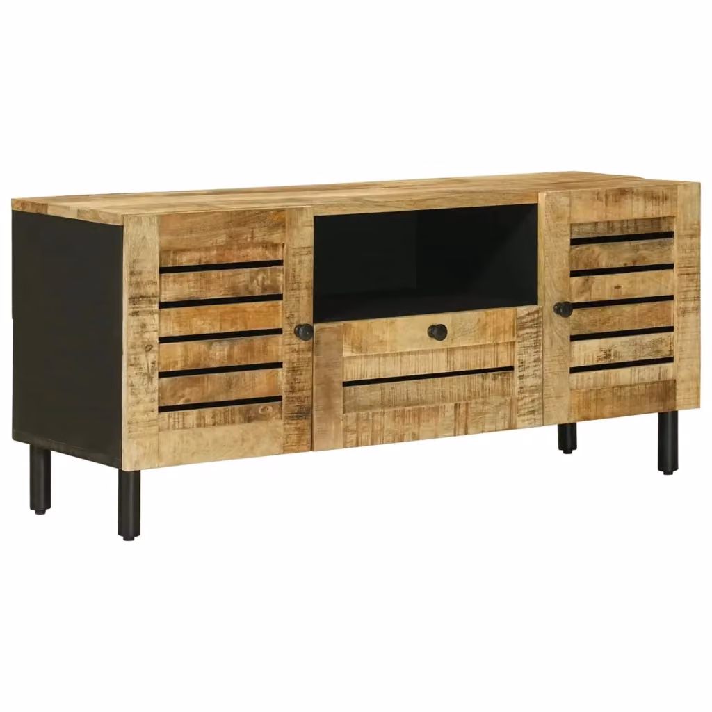 Armadio da soggiorno moderno vidaXL in legno di mango marrone L 105 x P 33 x H 46 cm – 2