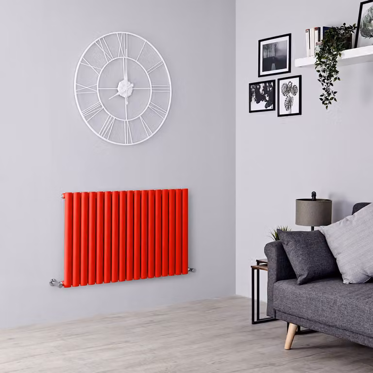 Radiatore di Design Orizzontale  Rosso (Siamese Rosso) -  635mm x 1000mm  - Pannello Singolo  - Revive
