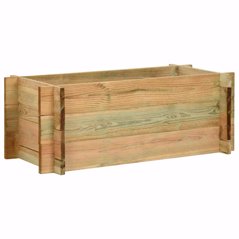 Letto rialzato in legno vidaXL per orto e giardino ornamentale, verde e marrone, L: 120 cm, P: 80 cm, H: 32 cm