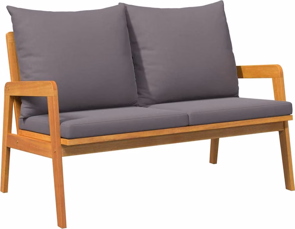 Panchina da giardino con cuscino Olio Naturale 115 x 65 x 71 cm