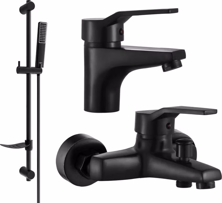 Mexen Caro DF72 set vasca da bagno, nero - 746603DF72-70