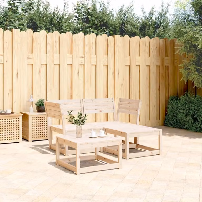 Maison Exclusive - Set Divani da Giardino 3 pz in Legno Massello di Pino