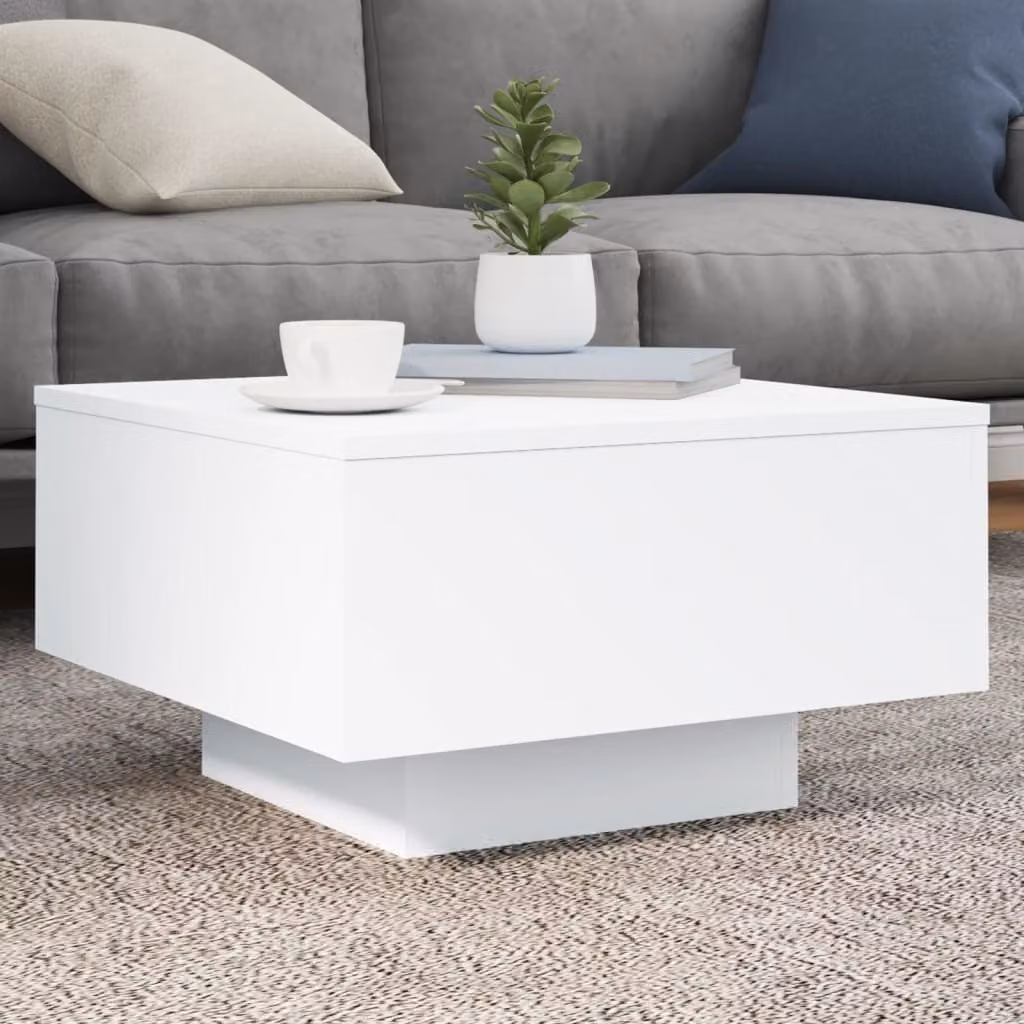 Maison Exclusive - Tavolino bianco 55x55x31 cm Materiale ligneo