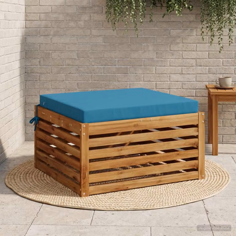 Cuscino per sedia vidaXL SOEST in poliestere con fodera rimovibile e resistenza UV, azzurro