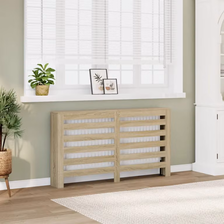 Copertura per radiatori vidaXL in legno Rovere Sonoma, L: 149 cm, P: 20 cm, H: 82 cm