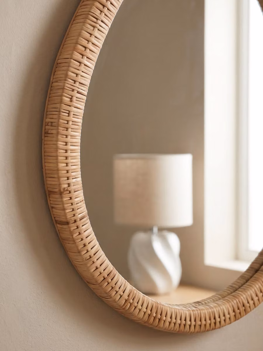 Specchio Drop in rattan beige Kenay Home L: 60 cm, H: 80 cm – 2