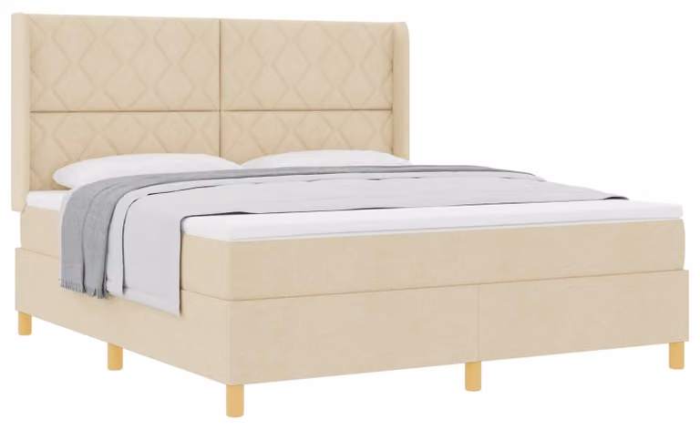 Maison Exclusive - Letto boxspring con testiera color crema 180 x 200 cm in tessuto