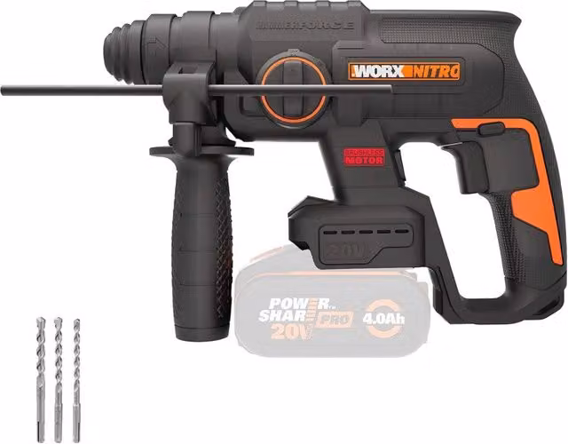 Martello Demolitore Worx WX381.9 20V Brushless SDS 2,0J Corpo Macchina per Calcestruzzo Nero – 1