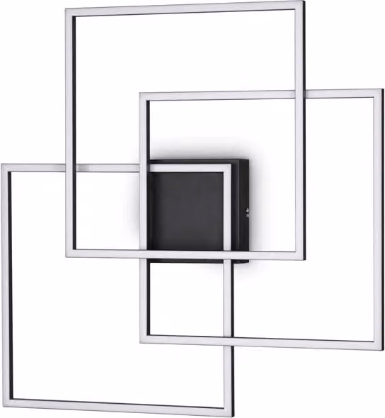 Plafoniera Moderna Frame IDEAL LUX in Metallo Nero con LED 35W Luce Calda 3000K