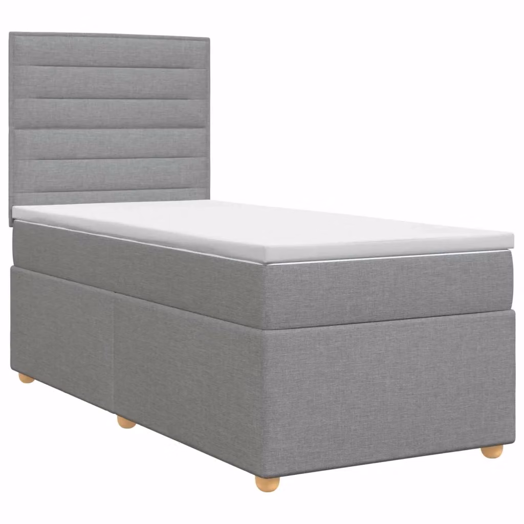 Letto box spring con materasso ibrido vidaXL Grigio Chiaro e Bianco L/P/H: 200 x 100 x 76,5 cm – 2