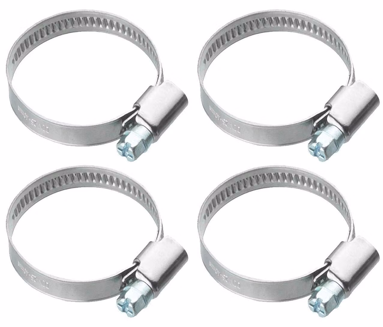 Morsetti per tubi da 25-40 mm, larghezza 9 mm, in acciaio inossidabile, confezione da 4 pezzi