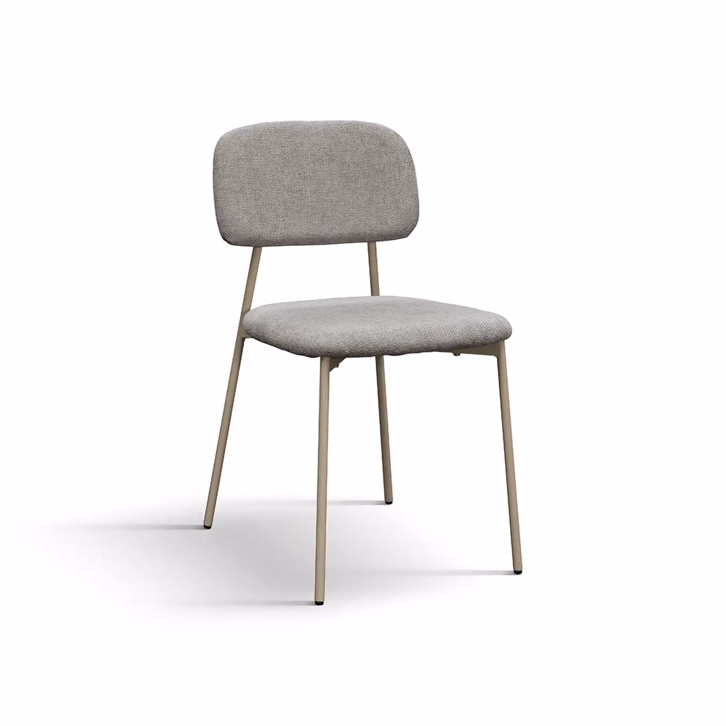 Set di 4 sedie BERLINO in tessuto grigio e gambe in metallo beige