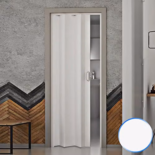 Porta a Soffietto Monica - Bianco Pastello - 83x214 cm