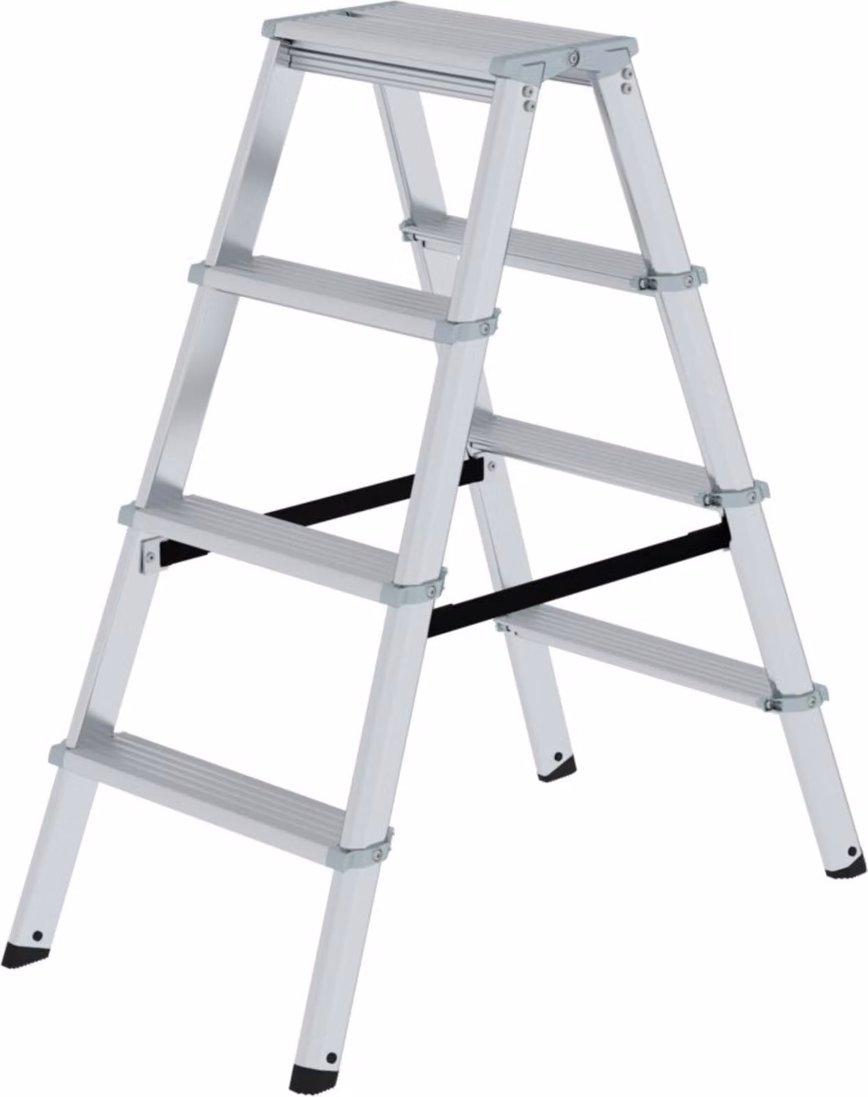 MUNK ML Stufen-Stehleiter beidseitig 2x4 Stufen Aluminium 150 kg