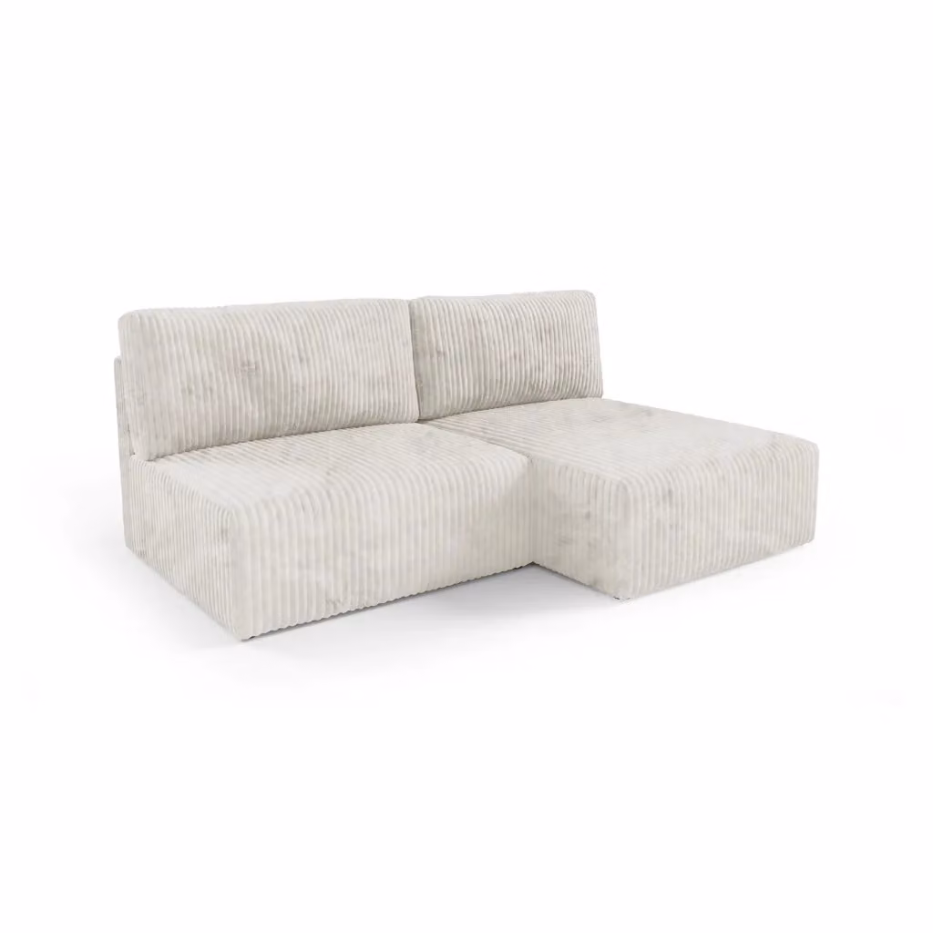 Divano Letto con Penisola Contenitore DMORA L Shape Bianco Crema L/P/H: 210 x 149 cm – 2