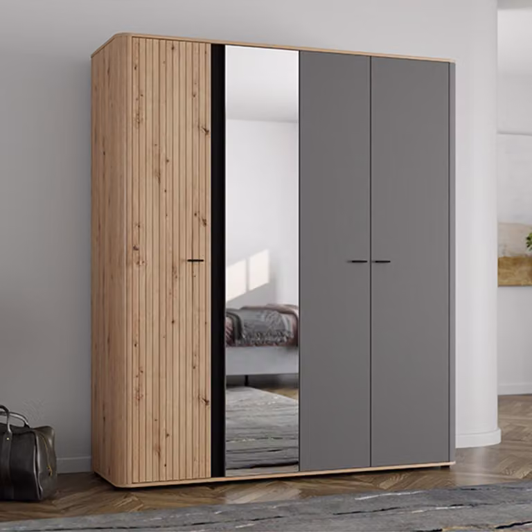 Truth - Guardaroba Grande, 180x211h cm Marrone Rovere Nodi, Appendiabiti