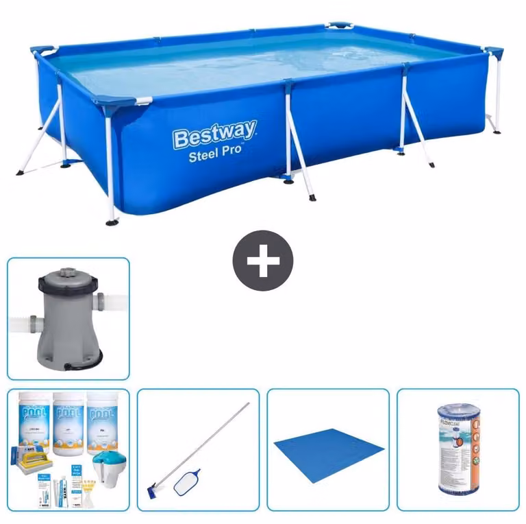 Bestway Steel Pro, piscina rettangolare - 300x201x66 cm - 6 pezzi - Modello S22080
