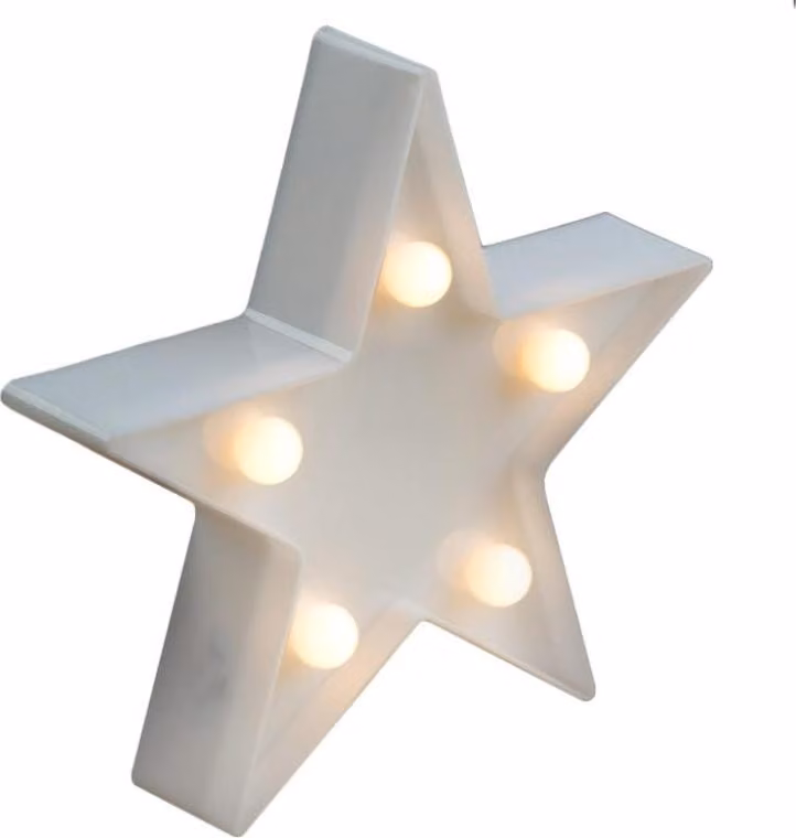 Stella a 5 LED, metallo, illuminata, 12 cm