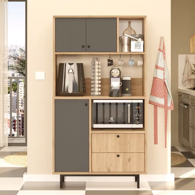 Skye Decor, RE3-SA, mobiletto multiuso, rovere, 100 % MELAMIN COATED SLIPBOARD, 88 x 35,5 x 161,2 cm