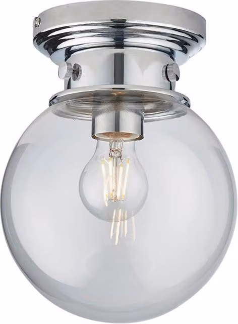 Plafoniera bagno minimal sfera vetro cromo E27 IP44