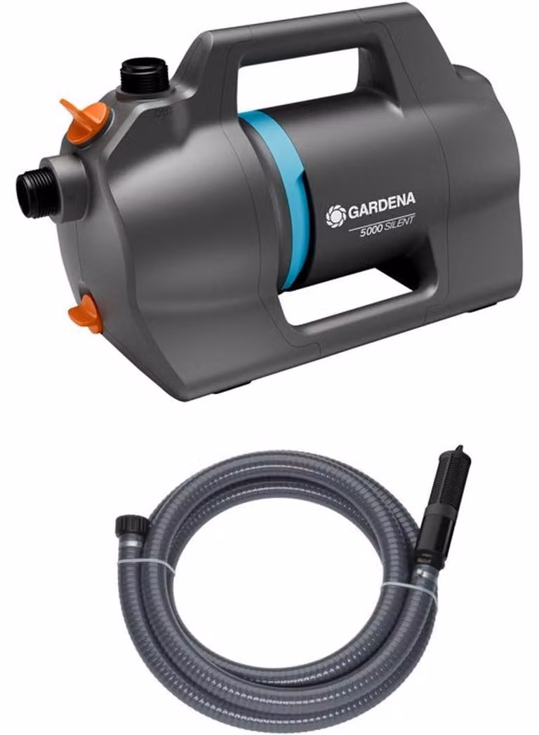 Pompa di irrigazione di superficie silenziosa 5000 con kit di aspirazione – 5000 l/h – 3,7 bar
