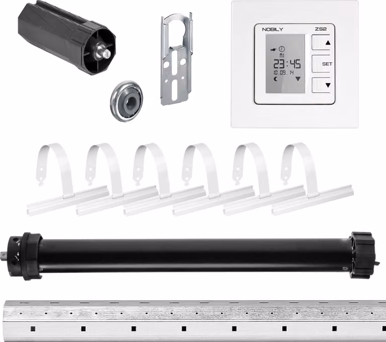 Set completo | P5 30/15-60 incl. ZS2 | 30 Nm = forza di trazione fino a 75 kg | Albero ottagonale da 60 mm | Lunghezza albero 275 cm | Motore per tapparelle, azionamento per tapparelle
