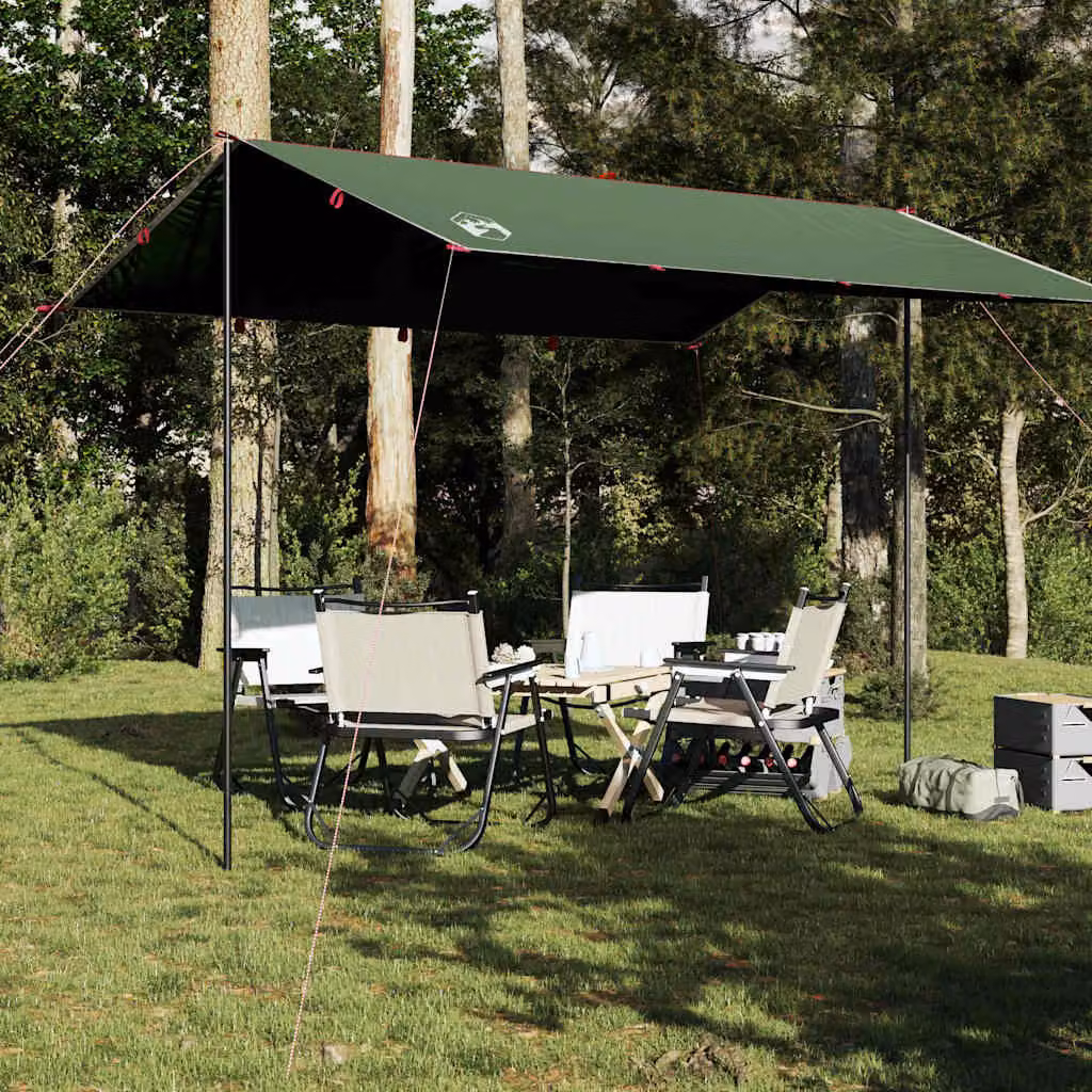 Telone da campeggio impermeabile vidaXL in poliestere verde 360x294 cm