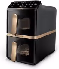 Friggitrice ad aria Philips Serie 4000 DualStacked 6in1 da 10 Lt, Black e Gold, 2750W