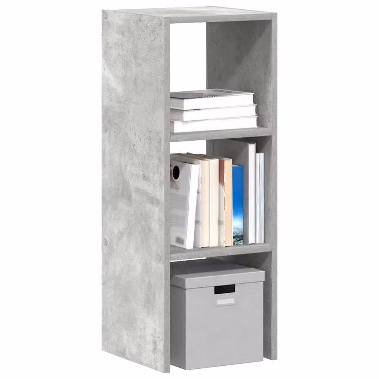 Libreria impilabile vidaXL in legno e MDF grigio cemento, design moderno con schienale aperto, L/P/H: 30 x 30 x 80 cm