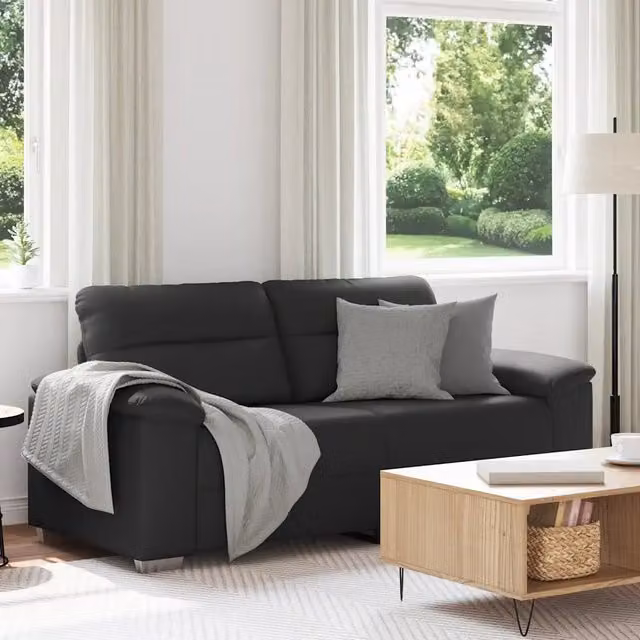 Divano a 2 Posti-Sofa 2 Posti nero 140 cm in similpelle 853596