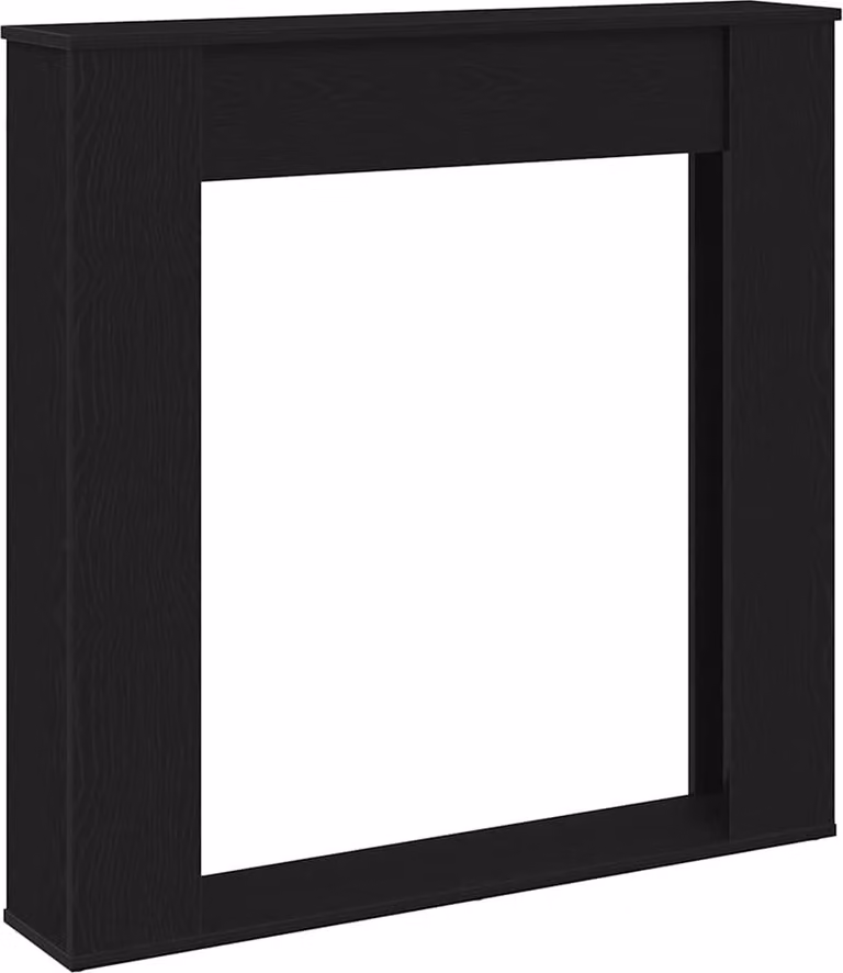 Cornice per Camino Rovere Nero 100x20x100 cm in Truciolato
