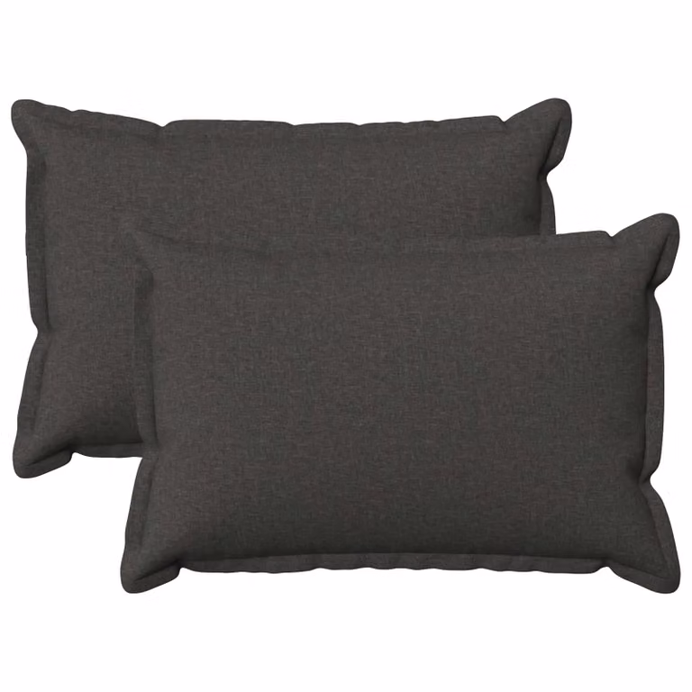 Set di 2 cuscini vidaXL HOUTEN in lino grigio con fodera lavabile