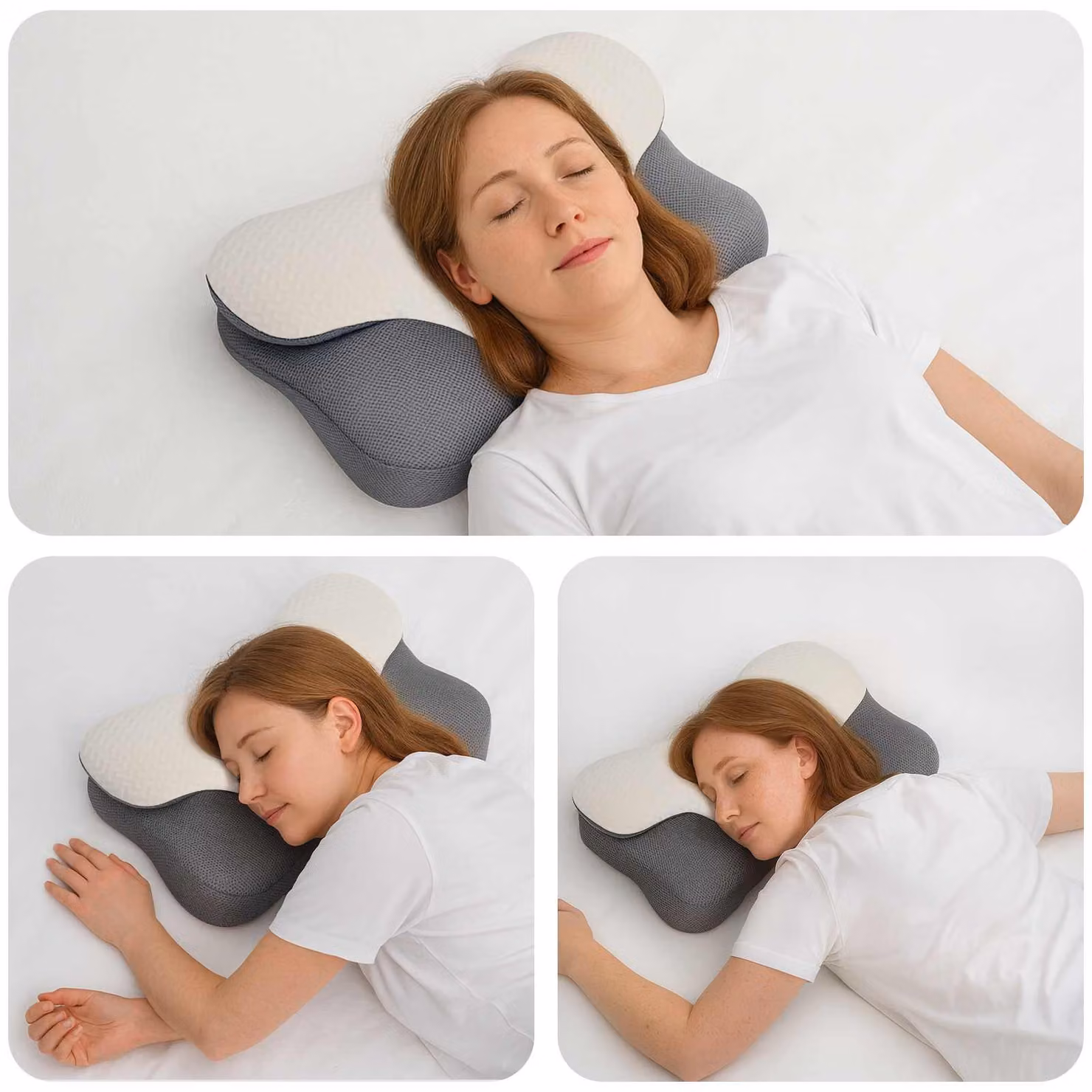 vidaXL Cuscino cervicale in schiuma memory bianco con rivestimento traspirante e lavabile L: 57 cm, P: 36 cm, H: 13 cm